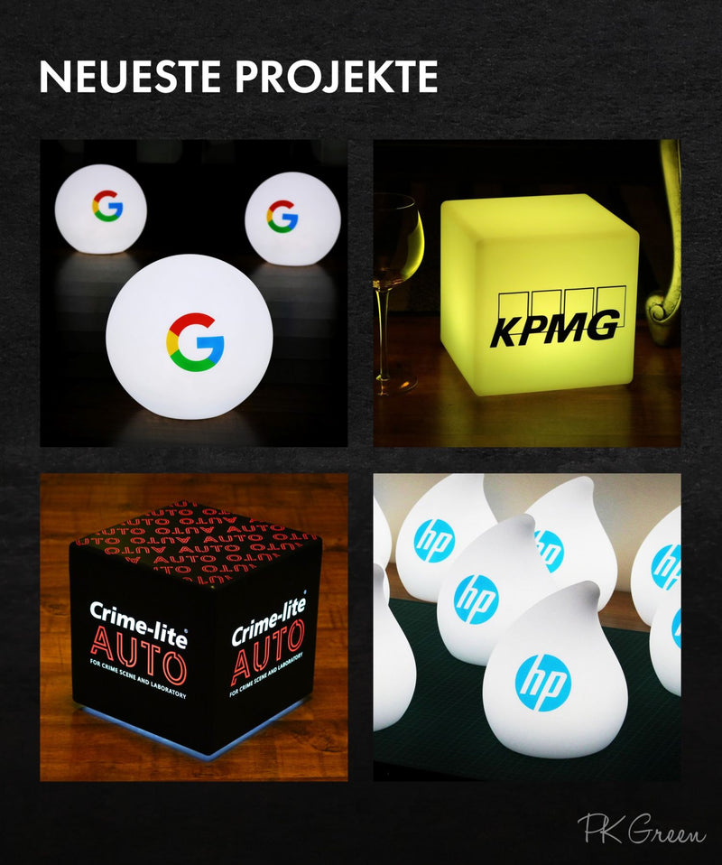 Runde LED Hängelampe mit Logo-Hintergrundbeleuchtung personalisierte E 27 Kugelleuchte