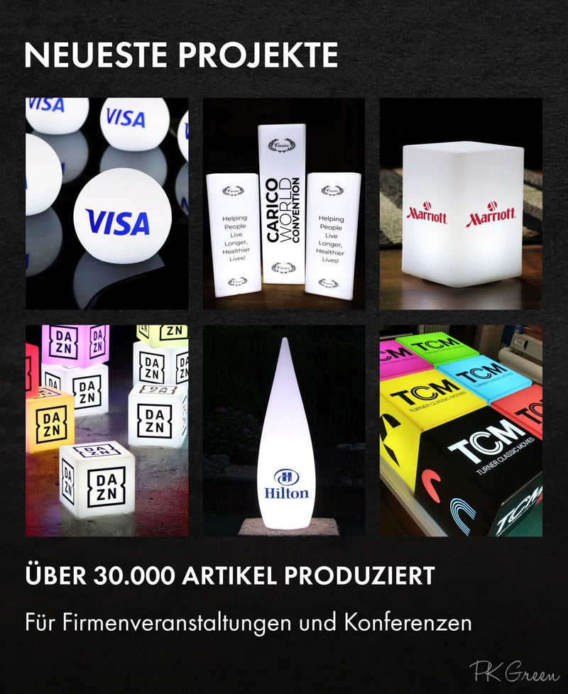 Auf Kundenwunsch personalisierter großer LED Eiskübel Wein-/Sektkühler individuelles Logo Lightbox