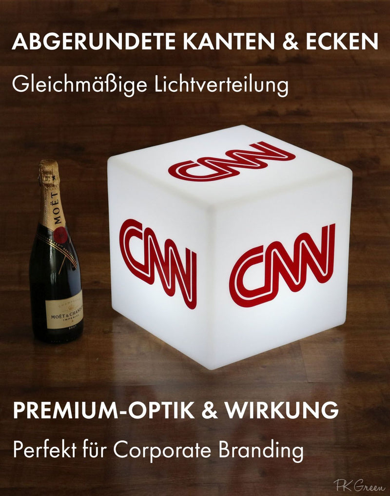 Individueller LED-Eiskübel als Wein- und Champagnerkühler mit Logo, beleuchtete Werbeleuchte als Sekthalter für Nachtclubs und Veranstaltungen