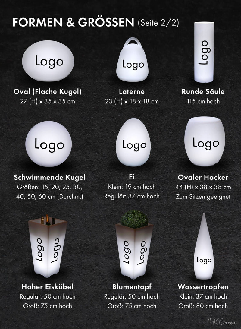 Personalisierte LED Leuchtkugel, Tischmitte, Tischlampe Leuchtkasten mit Logo-Hintergrundbeleuchtung