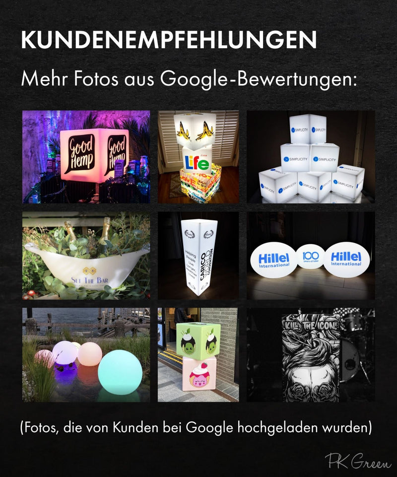 Schilderbeleuchtung mit Logo, LED-Werbeschild für außen, Reklameschild beleuchtet, hohe freistehende Displaywerbung für Ausstellung, Expo, Event