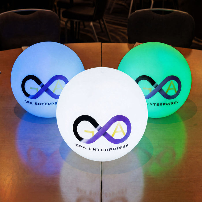 Anpassbare runde LED Leuchtkasten, Werbekugel Stehlampe, freistehende hintergrundbeleuchtete Werbeanzeige für Konferenzen, Veranstaltungen & Messen