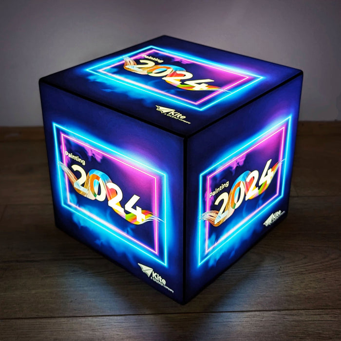 LED Würfel mit Logo, beleuchteter Werbelichtkasten mit Logo für Ausstellungen, freistehendes Hintergrundlicht für DJ-Expo-Stände, Anzeigenwerbung
