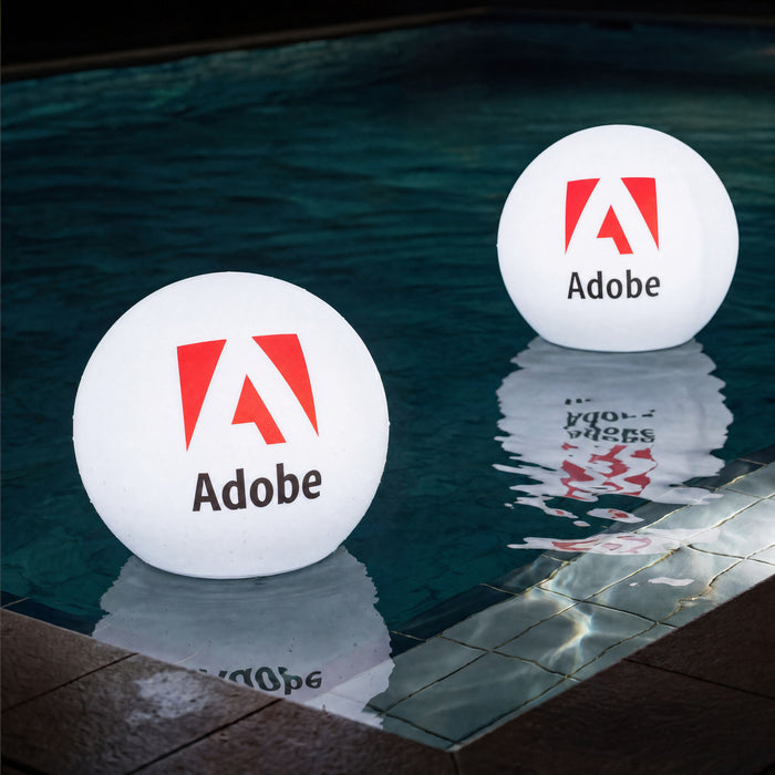 Personalisierte Pool-Beleuchtung Schwimmkugel Leuchtkasten maßgeschneidert mit Ihrem eigenen Logo