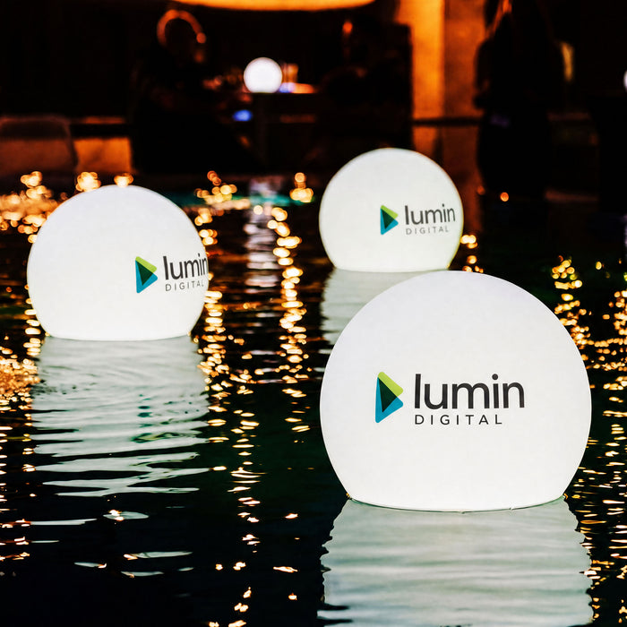 Personalisierte LED Schwimmkugel mit Farbwechsel Pool Teich Logo-Hintergrundbeleuchtung Leuchtkasten