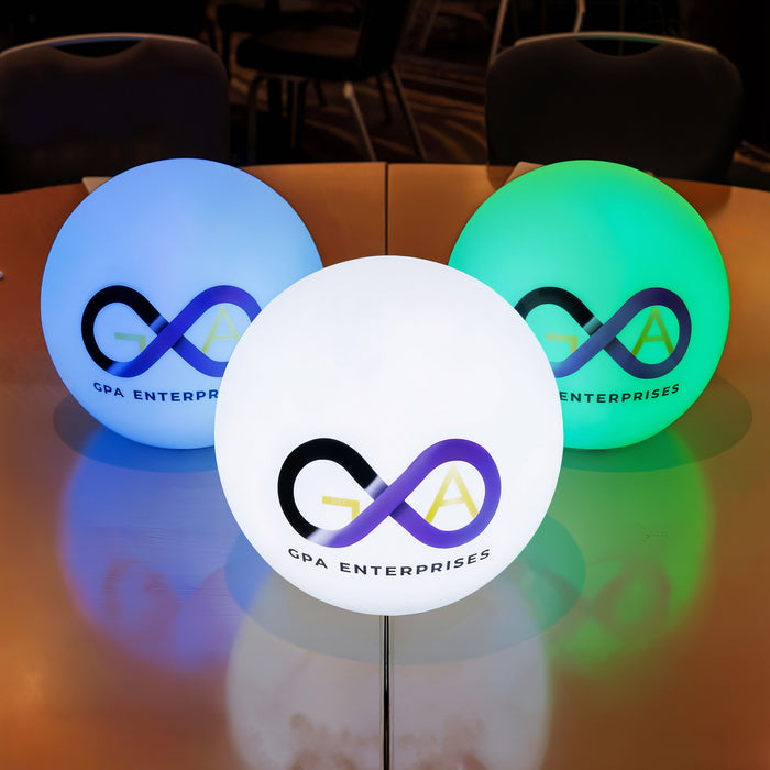 Anpassbare runde LED Leuchtkasten, Werbekugel Stehlampe, freistehende hintergrundbeleuchtete Werbeanzeige für Konferenzen, Veranstaltungen & Messen