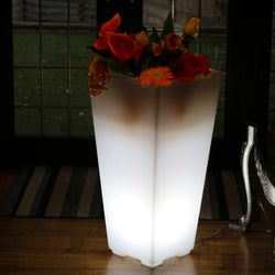 Hoher LED Blumenvase Pflanzentrog, 75cm beleuchtete dekorative Stehleuchte, E27, weißes Licht, Lampe