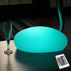 LED Tischlampe Design mit Akku, Dekoleuchte Dimmbar Farbwechsel, Kieselstein