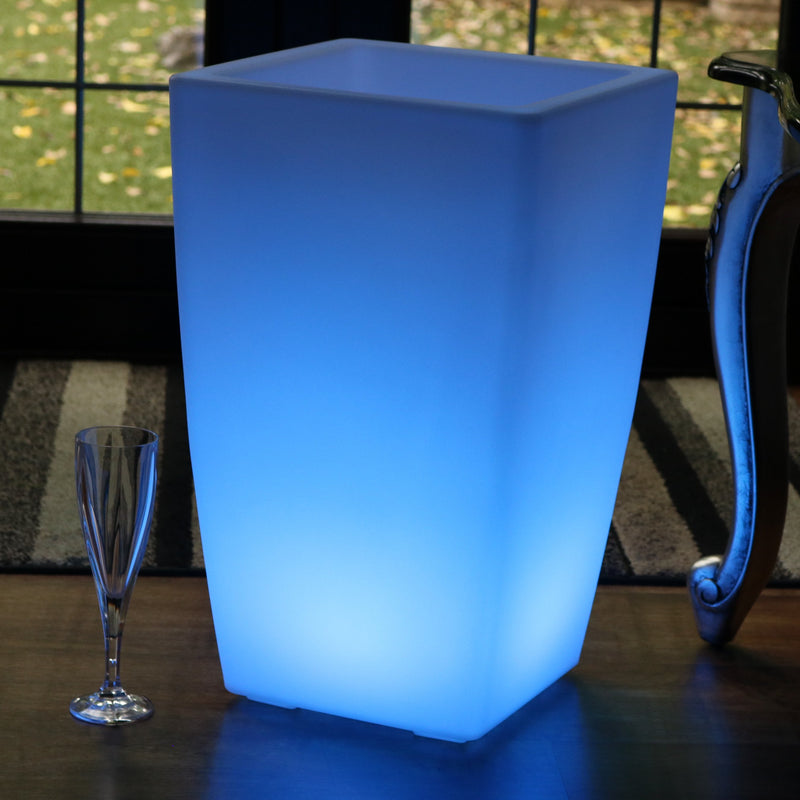 LED Stehvase, 50 cm beleuchteter Pflanztopf, mehrfarbige RGB Stehleuchte mit Fernbedienung