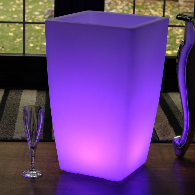 Bodenstehender LED Wein Champagner Kühler Outdoor Eiskübel, netzbetriebene Gartenleuchte, 50 cm