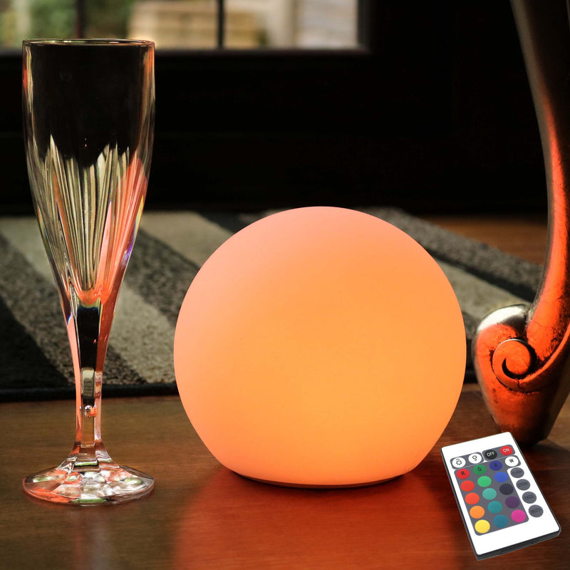 LED Kugel Tischlampe Nachtlicht mit Akku, 15cm Stimmungslicht Dimmbar