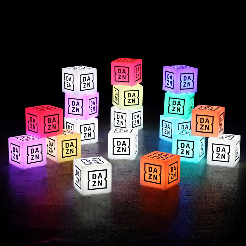 Individueller LED-Werbewürfel mit Logo, mehrfarbige, rechteckige, kabellose RGB-Leuchtreklame, Leuchtkasten-Werbung, Farbige-Werbeleuchte für Messe