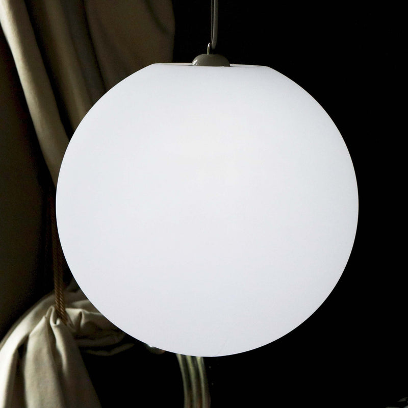 Hängelampe Groß LED E27, Pendelleuchte Esszimmer, Kugel 50cm, Weiß