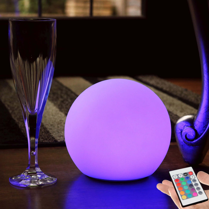 LED Kugel Tischlampe Nachtlicht mit Akku, 15cm Stimmungslicht Dimmbar