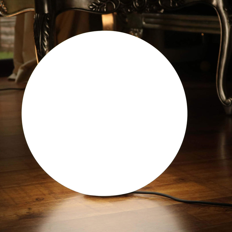 Große 60cm LED Stehleuchte Kugellampe Dimmbar, Bodenlampe mit Weißer E27 Birne