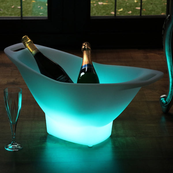 Garten Outdoor LED Eiskübel Wein Champagner Kühler Wanne, netzbetriebener Getränkeflaschenhalter