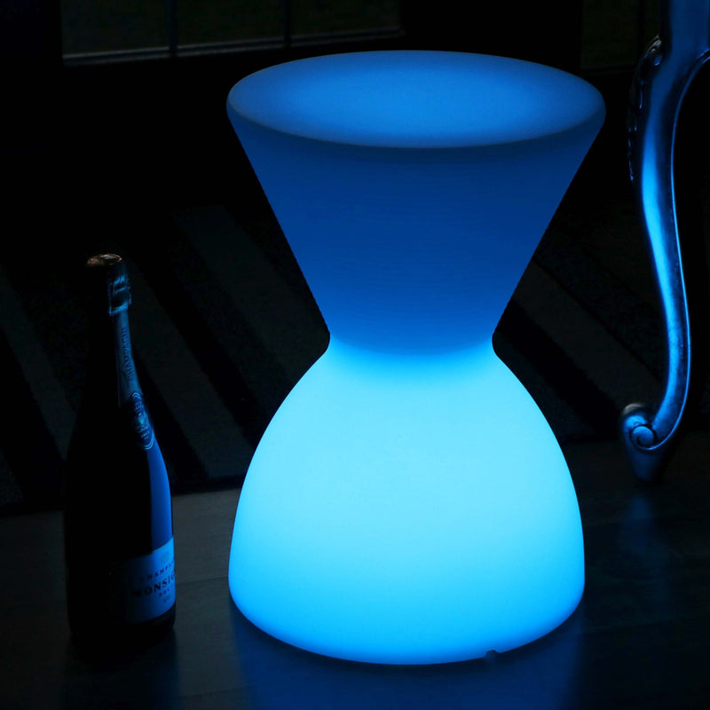 LED Hocker Sitz mit Akku, Dekohocker Bodenleuchte RGB mit Fernbedienung