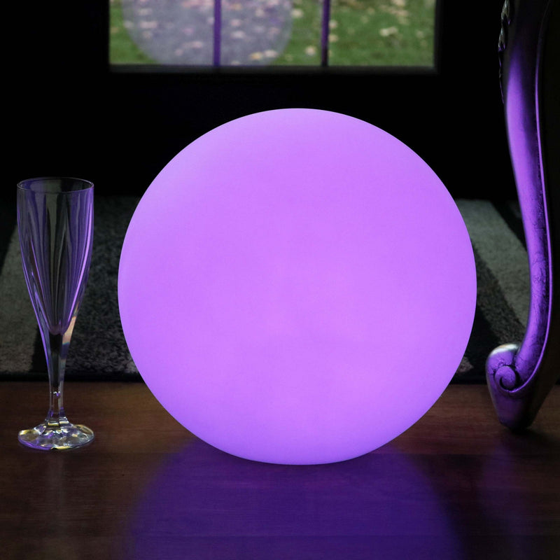 Tischlampe Akku 30cm Kugellampe Dimmbar mit Farbwechsel, Fernbedienung