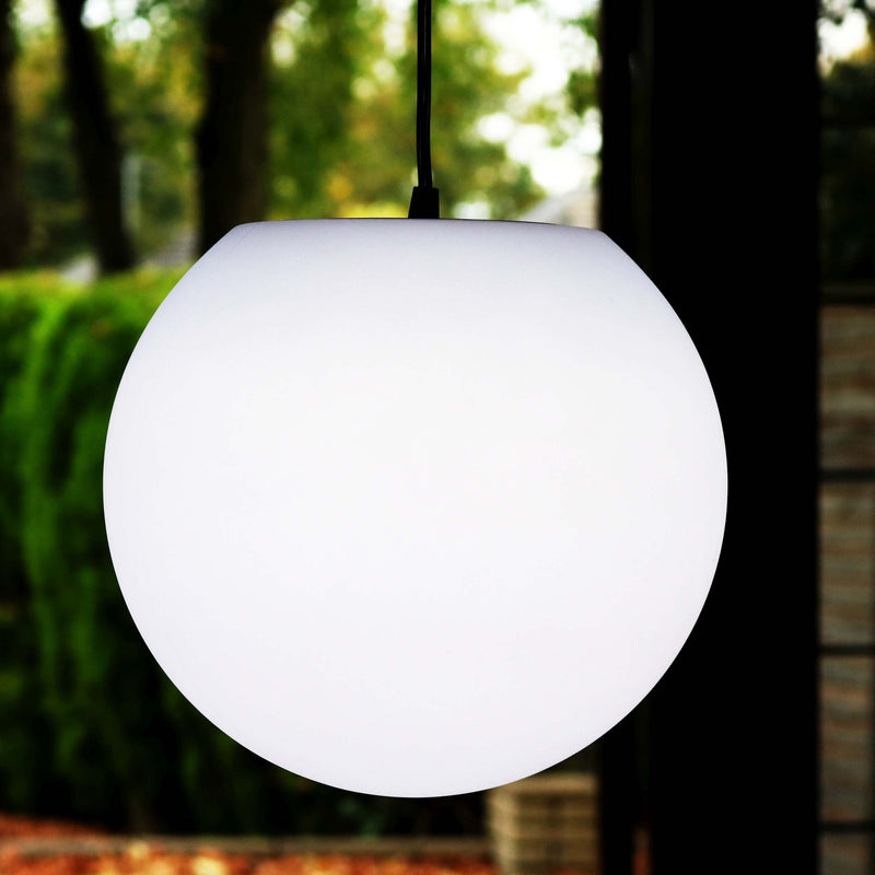 Pendelleuchte Kugel LED Hängelampe Deckenlampe 15cm mit Birne E27 Weiß