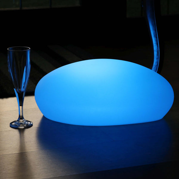 LED Tischlampe Design mit Akku, Dekoleuchte Dimmbar Farbwechsel, Kieselstein