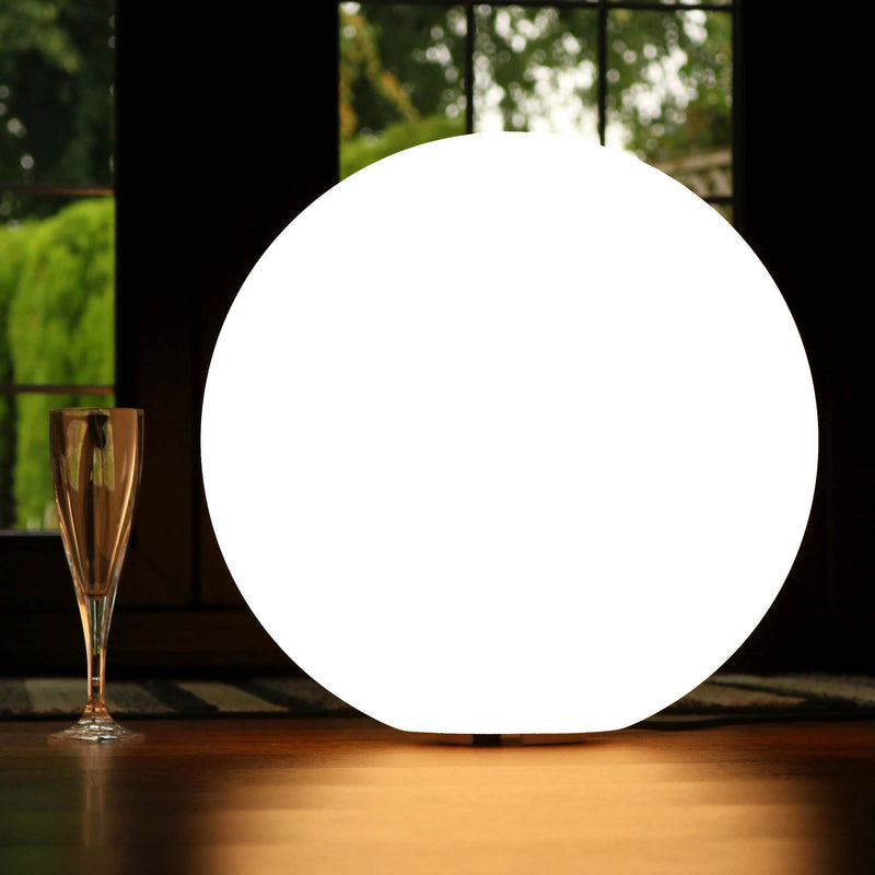 LED Stehlampe Kugel Modern Wohnzimmer 40cm, mit Glühbirne E27 Weiß