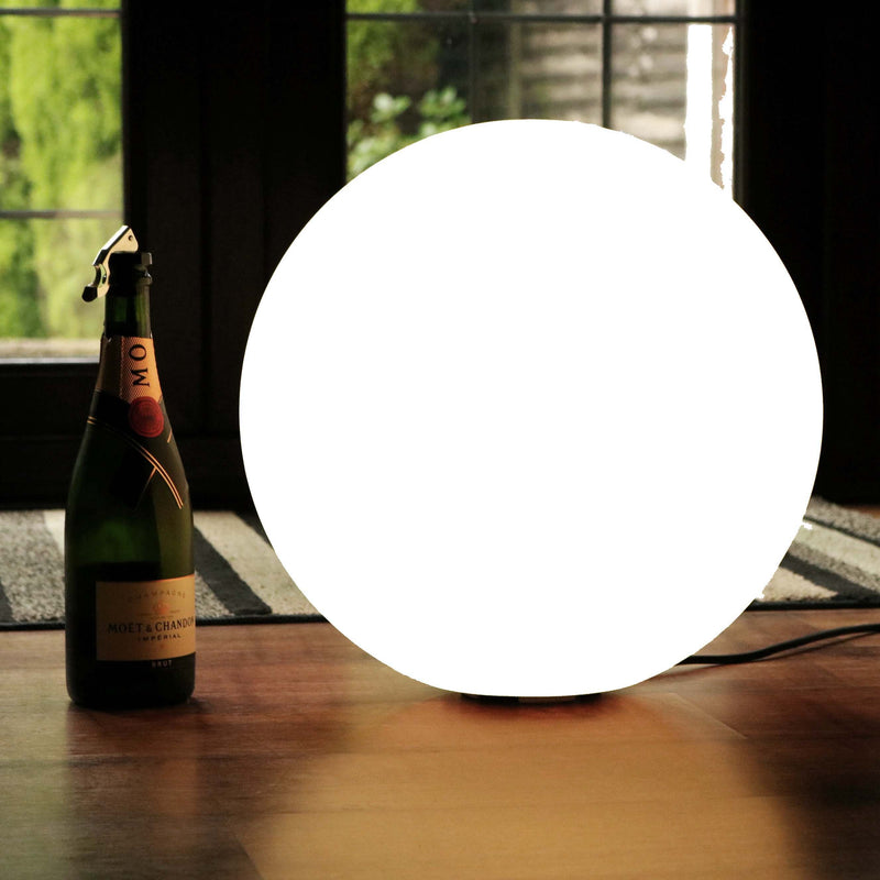 Stehlampe Dimmbar Modern LED E27 Wohnzimmer, Leuchtkugel 40cm, Weiß