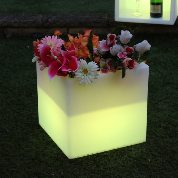 Netzbetriebene Outdoor LED RGB Blumenvase Pflanzentrog für Garten, Veranda, Terrasse, Balkon
