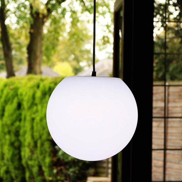 Hängeleuchte LED Pendellampe Rund 30cm, Glühbirne E27 Weiß Installiert