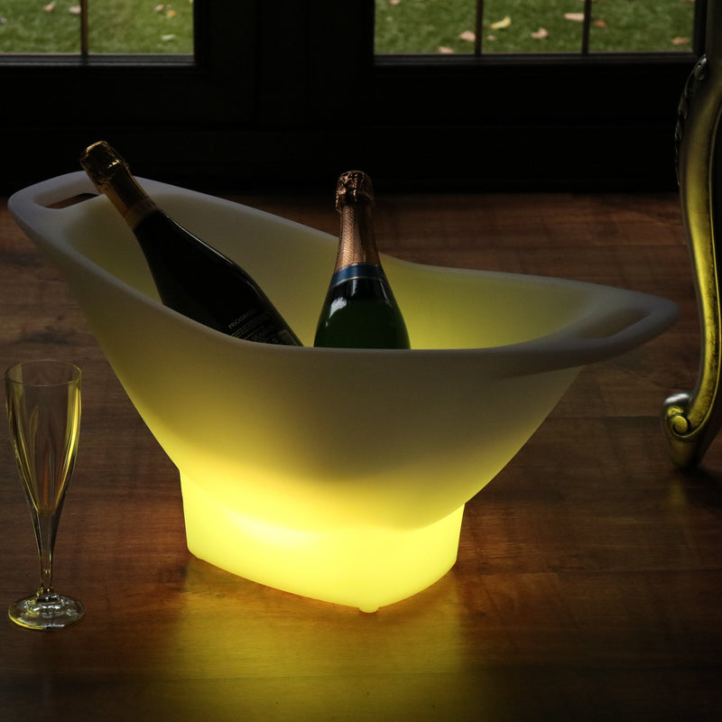 Garten Outdoor LED Eiskübel Wein Champagner Kühler Wanne, netzbetriebener Getränkeflaschenhalter