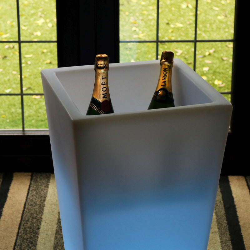 Outdoor LED Wein Champagner Kühler für im Freien, Garten, netzbetriebener Leucht Eiskübel, 75 cm