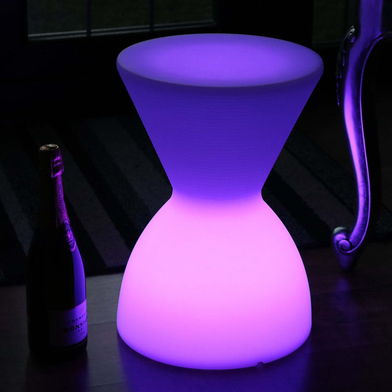 LED Hocker Sitz mit Akku, Dekohocker Bodenleuchte RGB mit Fernbedienung