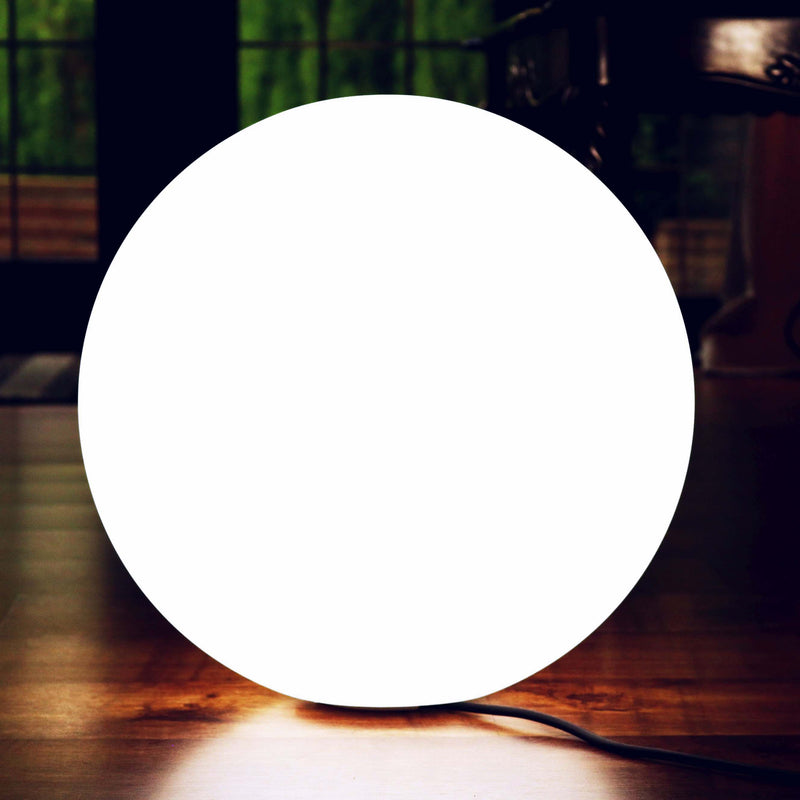 Tischlampe Dimmbar LED E27, Dekoleuchte Tischleuchte Kugel 30 cm, Weiß