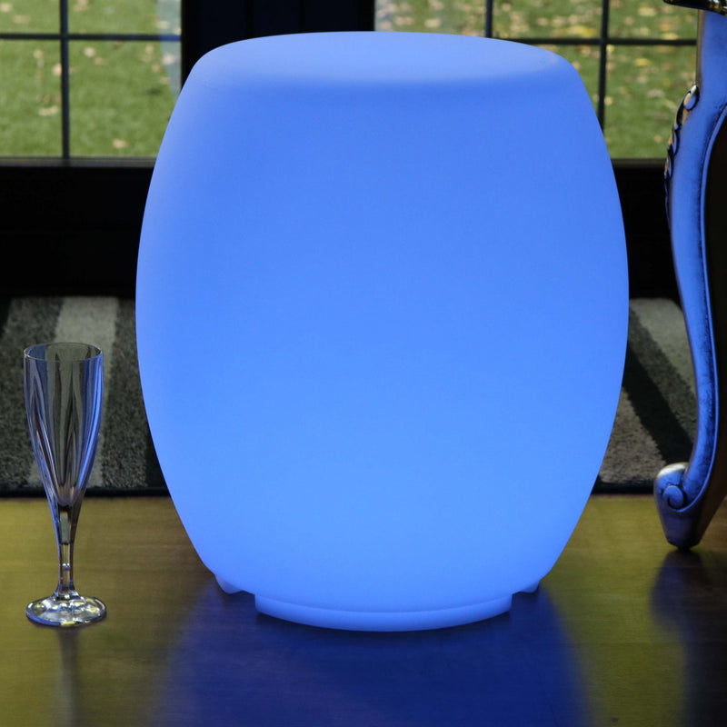 LED Hocker Beistelltisch Sitzwürfel, Stehlampe Sitz Wohnzimmer Garten