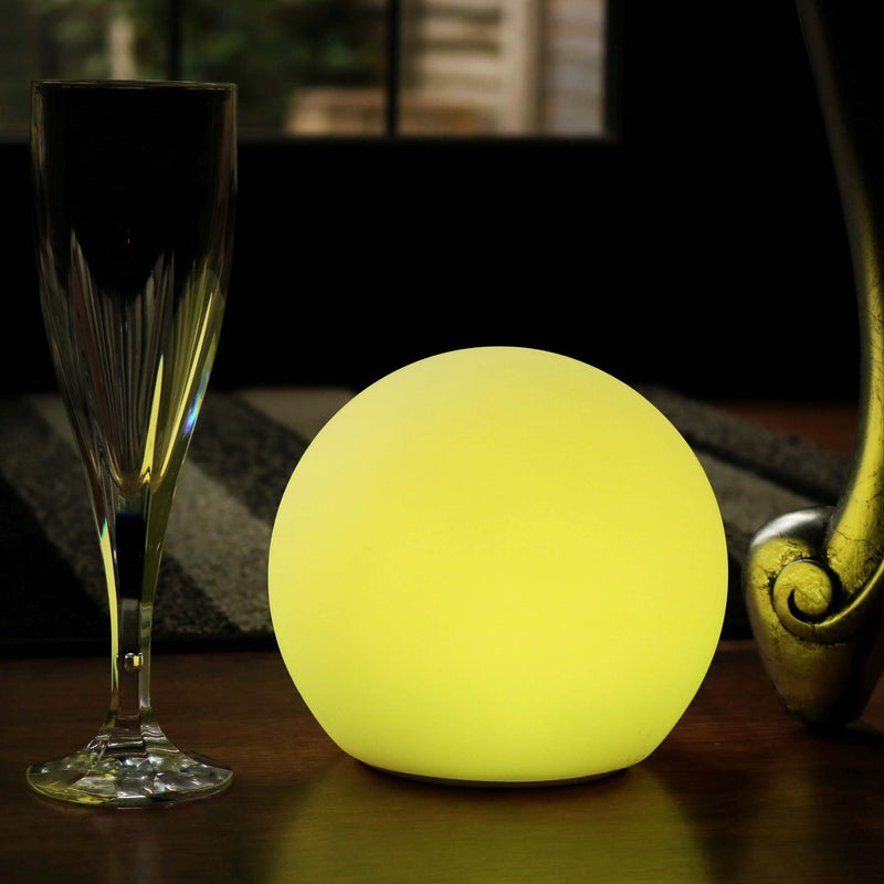 LED Kugel Tischlampe Nachtlicht mit Akku, 15cm Stimmungslicht Dimmbar