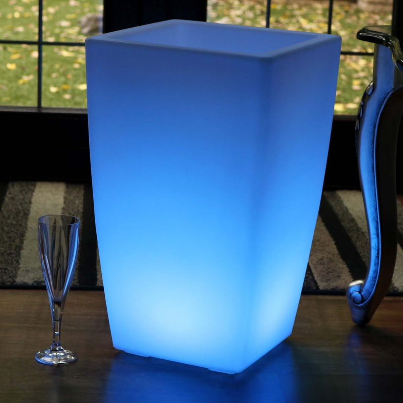 LED Blumentopf Pflanzkübel Leuchtvase, 50cm Stehlampe RGB Außen Garten