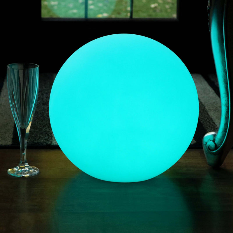 Tischlampe Akku 30cm Kugellampe Dimmbar mit Farbwechsel, Fernbedienung