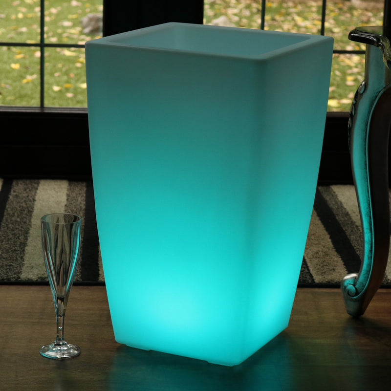 Bodenstehender LED Wein Champagner Kühler Outdoor Eiskübel, netzbetriebene Gartenleuchte, 50 cm