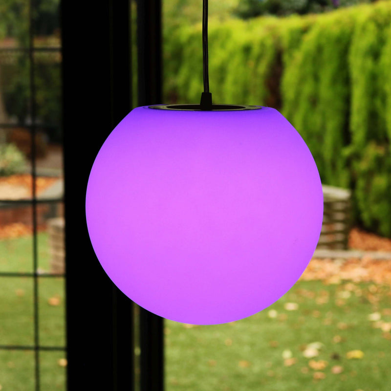 LED Hängeleuchte Aufladbar, 25cm Kugel Hängend RGB mit Fernbedienung