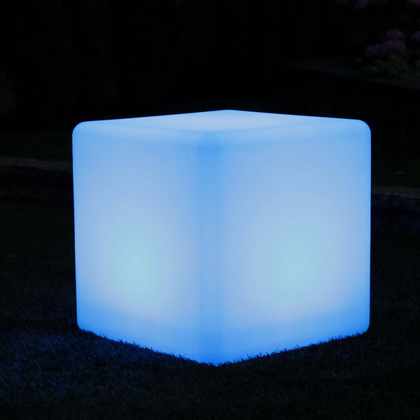 LED Würfel Hocker Wasserdicht Outdoor IP65, 40cm Sitzwürfel Tisch RGB