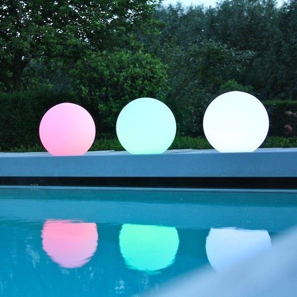 Große 60cm LED Schwimmkugel Pool Teich, Wasserdichte RGB Schwimmlampe Garten
