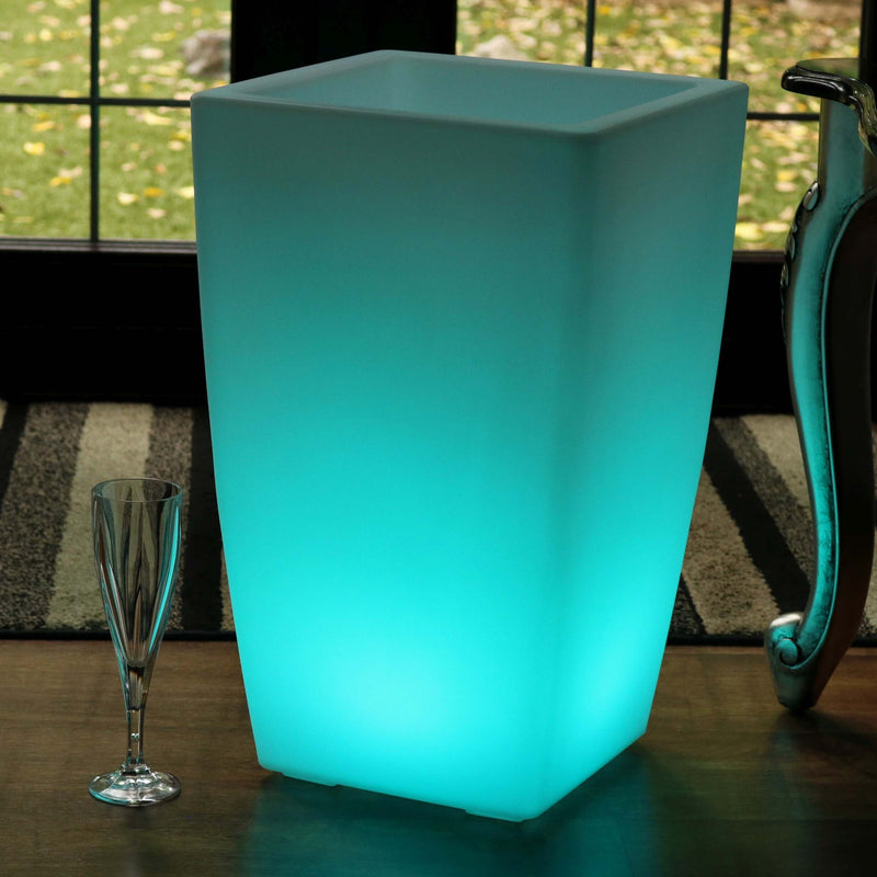 LED Blumentopf Pflanzkübel Leuchtvase, 50cm Stehlampe RGB Außen Garten