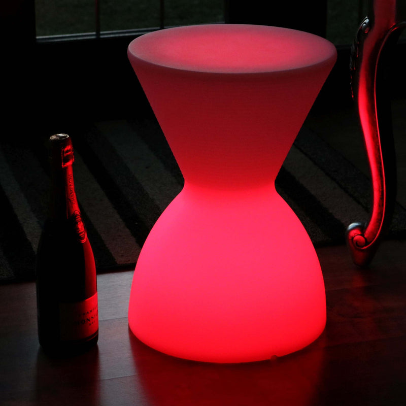 LED Hocker Sitz mit Akku, Dekohocker Bodenleuchte RGB mit Fernbedienung