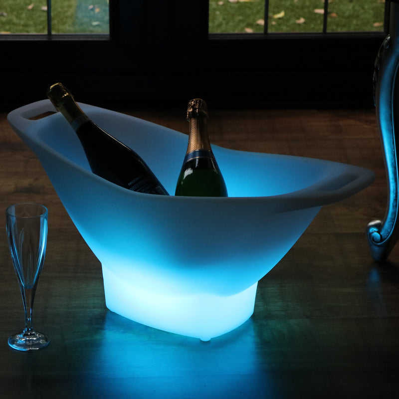 Garten Outdoor LED Eiskübel Wein Champagner Kühler Wanne, netzbetriebener Getränkeflaschenhalter