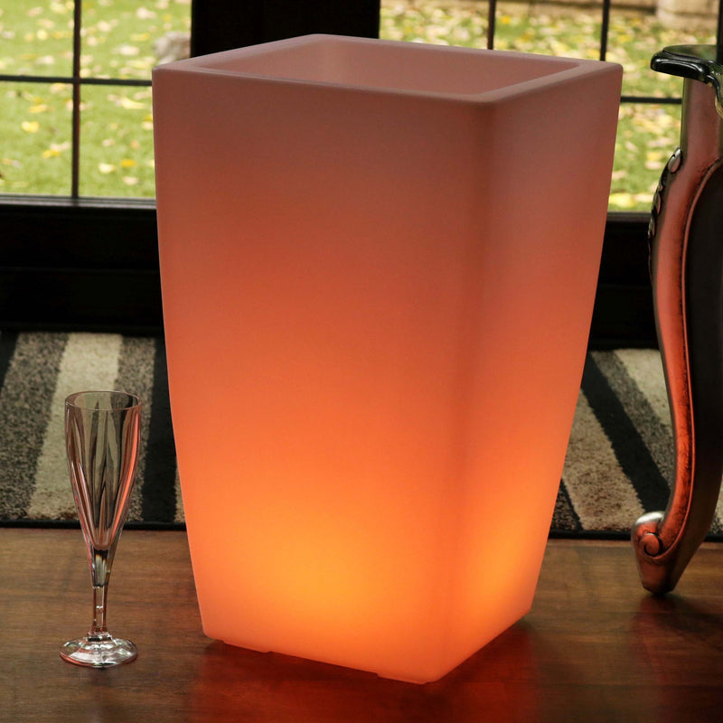 LED Blumentopf Pflanzkübel Leuchtvase, 50cm Stehlampe RGB Außen Garten