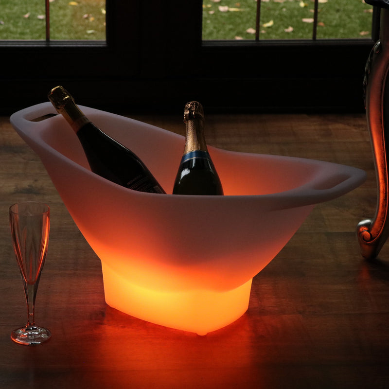 Garten Outdoor LED Eiskübel Wein Champagner Kühler Wanne, netzbetriebener Getränkeflaschenhalter