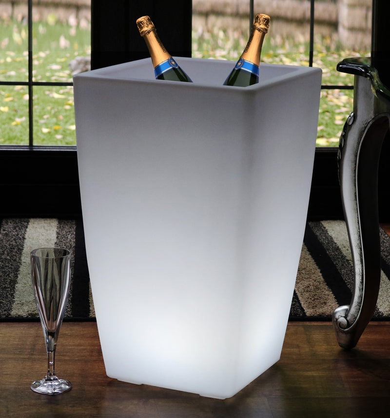 Outdoor Garten Terrasse LED Bodenvase 50 cm hohe Blumenvase, Pflanztopf, Pflanzentrog, netzbetrieben