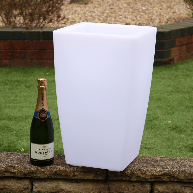 50 cm bodenstehender LED Champagner Wein Flaschen Eis Kühler, Eimer, Outdoor Garten Ständer Kübel