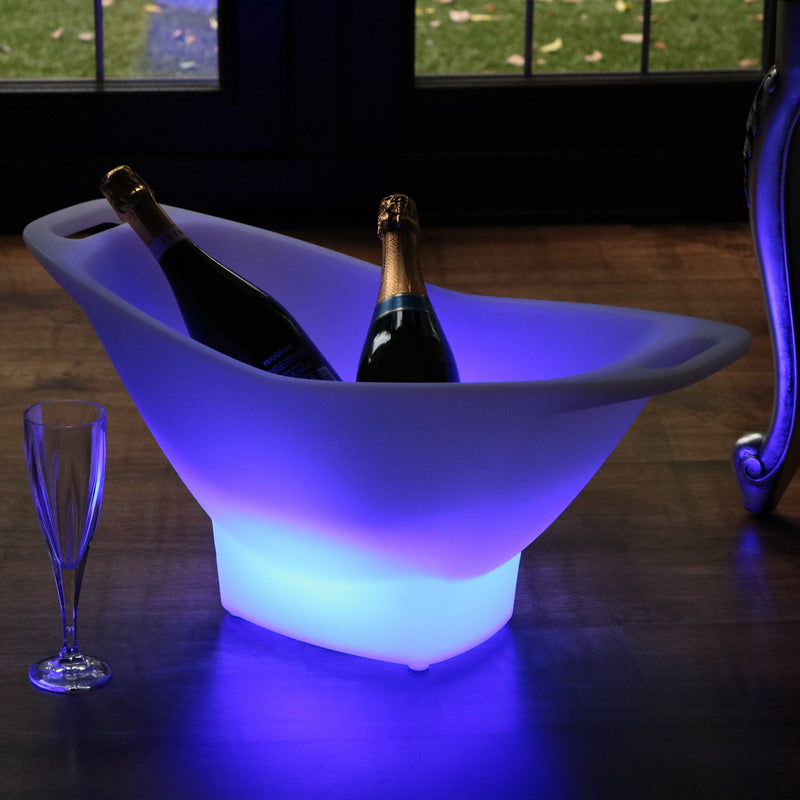 Garten Outdoor LED Eiskübel Wein Champagner Kühler Wanne, netzbetriebener Getränkeflaschenhalter