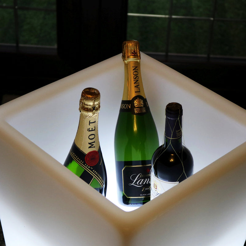 Outdoor LED Wein Champagner Kühler für im Freien, Garten, netzbetriebener Leucht Eiskübel, 75 cm