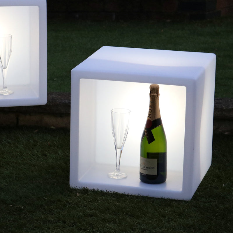 Netzbetriebener Party Outdoor LED Eiskübel Champagner Wein Kühler für Garten, Terrasse, Veranda
